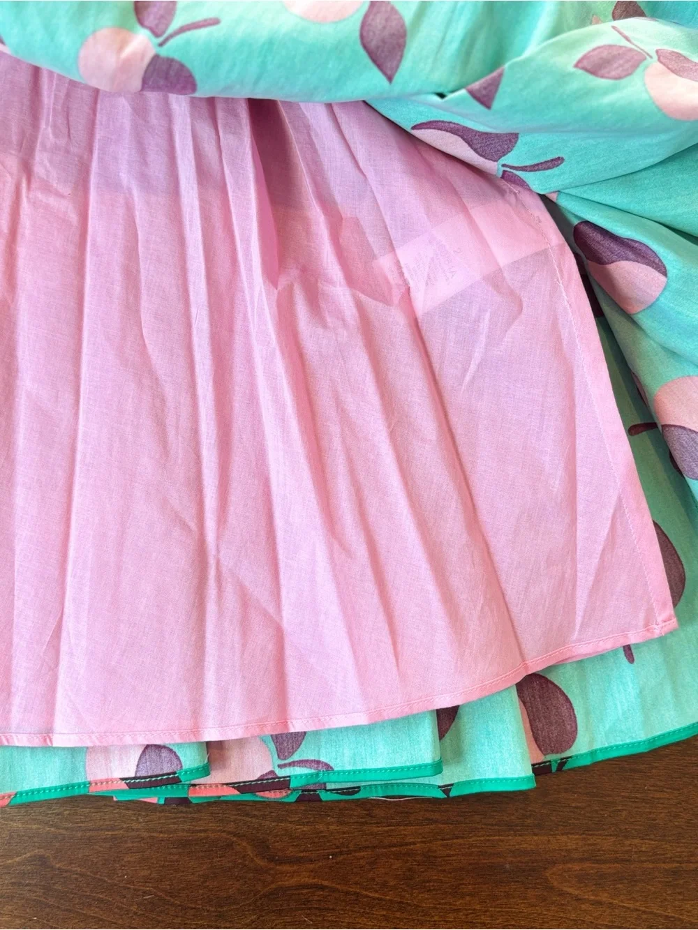 Kate Spade New York Peach Print Colorblock Tiered Midi Skirt Size 2 Lined